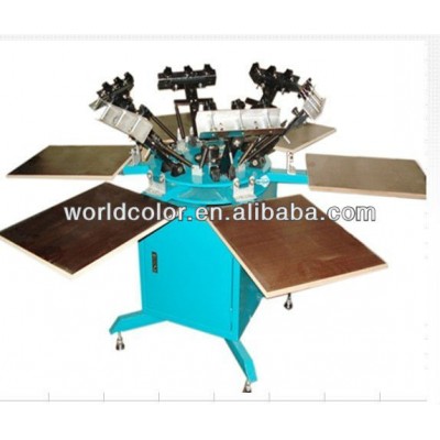 6 color 6 stations T shirt screen printing machine